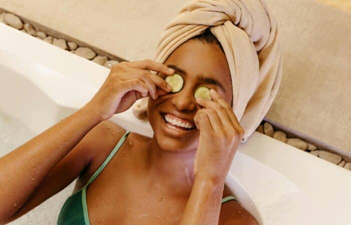 Woman enjoying a pampering session